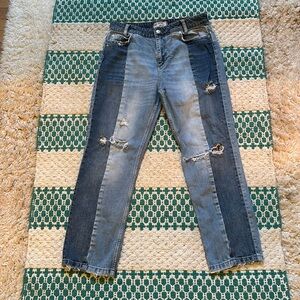 Size 28 Free People Two Toned Distressed Jeans